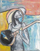 Woman with mandolina